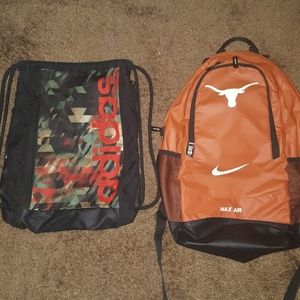 Texas Backpack & Adidas String Backpack